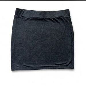 Dark Grey Knit Mini Skirt Stretch